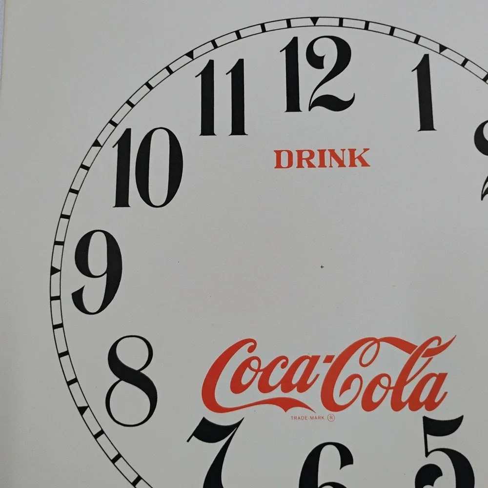 Vintage Coca Cola Clock Face Made in Winsted Conn USA Advertising